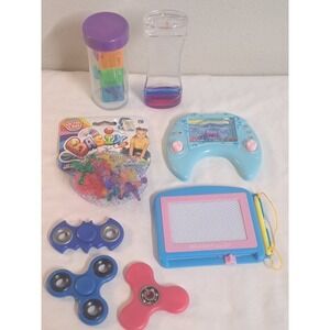 Sensory Toy Lot Fidget Spinners Etch A Sketch Liquid Timer Kids Bundle